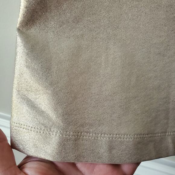 Chicos Women Metallic Gold Tank Top L 2 Minimal Modern Career Cocktail Event NEW - Picture 4 of 7